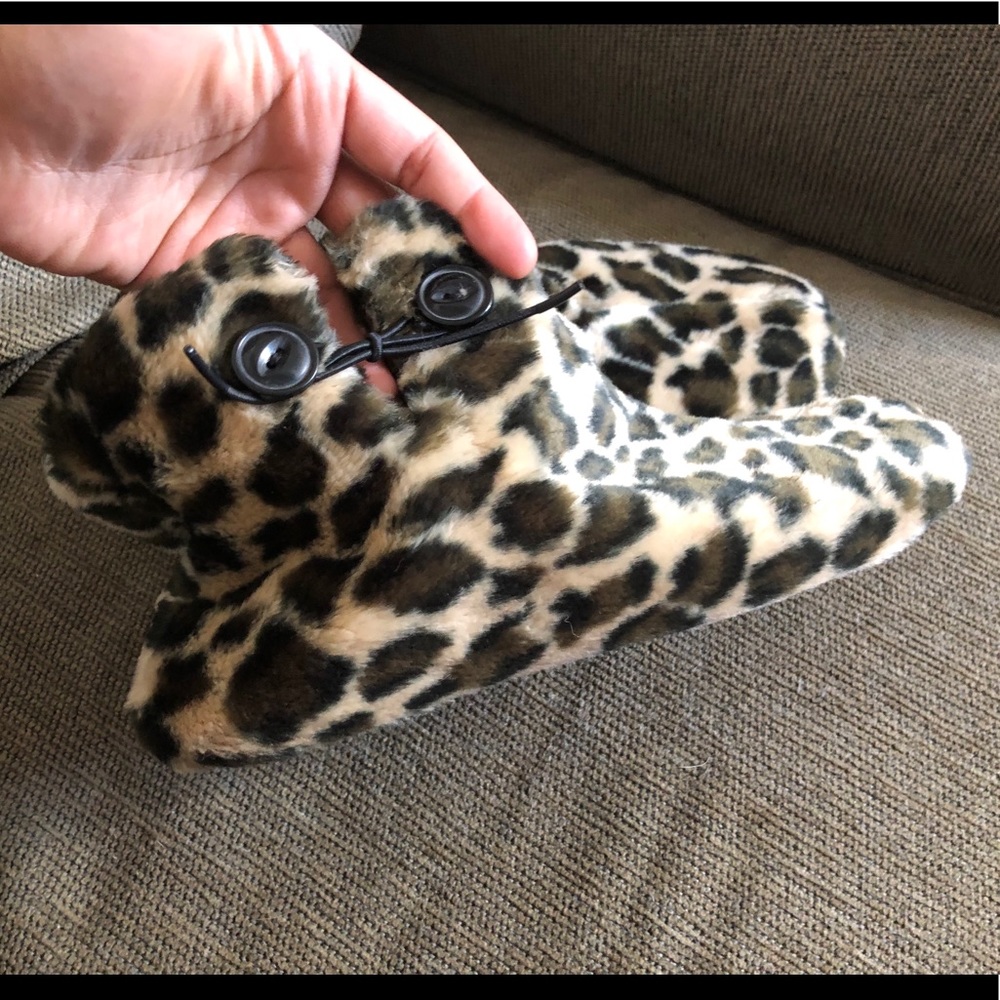 🔴Fluffy Warm Leopard Slipper Slip On Shoes US 8-9 - Picture 3 of 10